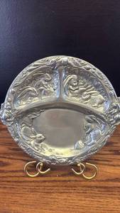 lot 5328 image: Arthur Court Rabbit Design Aluminum Serving Tray