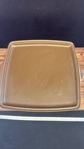 lot 5352 image: Rival Brown Glazed Square Ceramic Baking Dish steak and bake