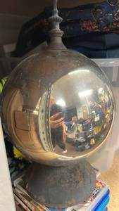 lot 5422 image: Large Mercury Glass Globe with Decorative Metal Finial