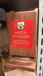 lot 5423 image: Wooden Match Dispenser with Chef Character Design