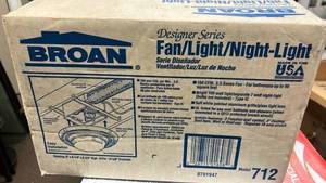 lot 5429 image: Broan Designer Series Bathroom Exhaust Fan with Light and Night Light Model 712