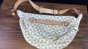 lot 5396 image: Designer Canvas Belt Bag with Leather Trim