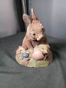 lot 40938 image: Rabbit with Baby Chick Decorative Figurine