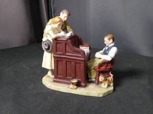 lot 40943 image: Norman Rockwell Marriage License Figurine by Gorham