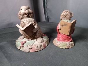 lot 40949 image: Tom Clark Mice and Ribbit Reading Book Figurines Set