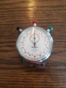 lot 2209 image: Hanhart Super Mechanical Stopwatch with Metal Case