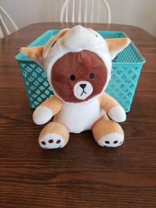 lot 2214 image: Line Friends Brown Bear Wanna Be Fox 12 Inch Plush Rare
