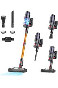 lot 18658 image: Cordless Vacuum Cleaner, 550W50Kpa70Mins Cordless Vacuum Cleaners for Home with Smart Auto ModeLED Touch Display, Self-Standing Stick Vacuum Rechargeable, Vacuum Cleaner for Pet HairCarpetFloors - Retail $169