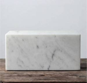 lot 18663 image: Aspen Studio AspenStudio Carrara Marble Real Urn Genuine Marble Urn for Human Adult Cremation Ashes Decorative urn - Retail $119