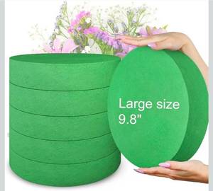 lot 18665 image: Max Shape 6 Pcs Floral Foam Round Blocks, Large Wet and Dry Green Foam for Artificial and Fresh Flower Arrangement,Flower Foam Blocks for Wedding Party Decorations (9.8 Inch) - Retail $31