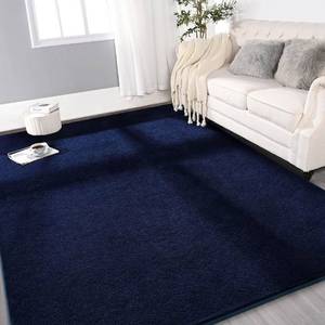 lot 18672 image: Soft Modern Area Rugs for Living Room Bedroom, 4x6 Feet Navy Blue Thickened Memory Foam Indoor Solid Minimalist Carpets, Non-Slip Comfy Rug for Boys Girls Nursery Room Home Decor - Retail $0