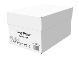 lot 18690 image: 8 Ream Copy Paper 20lb 8.5x11 92 Bright White Paper. 4,000 Sheets 500 Sheets - Retail $55