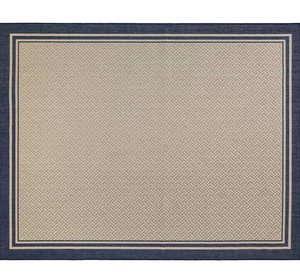 lot 18702 image: Gertmenian Indoor Outdoor Classic Flatweave Area Rug, Stain & UV Resistant Carpet, Deck, Patio, Poolside & Mudroom, 9x13 Ft Extra Large, Simple Border, Navy Blue, 21979 - Retail $319