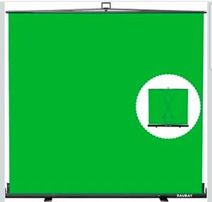 lot 18719 image: RAUBAY 78.7 x 82.7in Large Collapsible Green Screen Backdrop Portable Retractable Chroma Key Panel Photo Background with Stand for Video Conference, Photographic Studio, Streaming - Retail $219