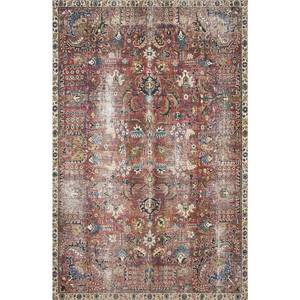 lot 18722 image: Chris Loves Julia x Loloi Jules MerlotMulti 8 -6  x 11 -6  Area Rug - Retail $230
