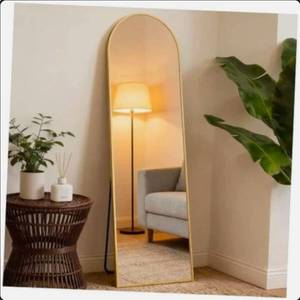lot 18731 image: Full Length Mirror, Full Body Floor Mirror with 59L x 16W Gold-arched - Retail $0