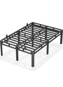 lot 18738 image: 24 Inch King Size Bed Frame, Metal Bed Frame & Box Spring 2 in 1 Platform with Round Corner Legs, 4000LBS Double Layer Bed Frame with Headboard Holes Mattress Baffles, Noise-Free Easy Assembly - Retail $172