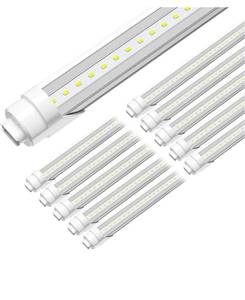 lot 18739 image: 8ft R17D LED Tube Light, 8 Foot Led Bulbs, 96 8ft led Shop Light to Replace T8 T12 Fluorescent Light Bulbs, 100-277V Input, 4800LM, Cold White 6000K, Clear Lens (10 Pack) - Retail $169