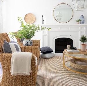 lot 18740 image: Area Rug 9x12 feet - Premium Wool and Jute Blend Handwoven Rugs - Natural Fiber Chunky Stripe Design for Living Room, Bedroom, Hallways, Dining Area(9 x 12 - Natural Ivory) - Retail $499
