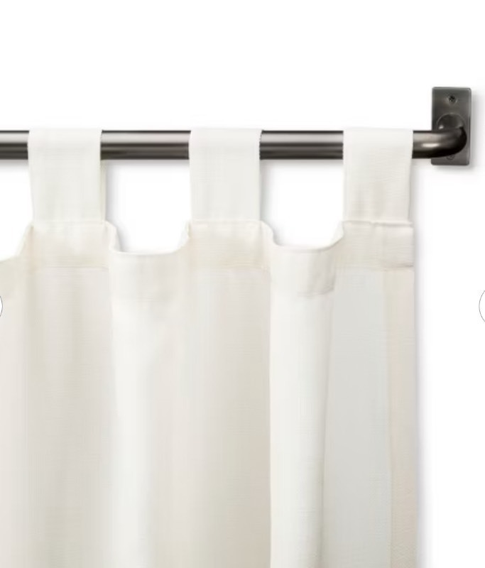 lot 422 image: 66-120 French Curtain Rod Black - Threshold Steel, Single Rod, Antiqued Finish, 50lb Capacity