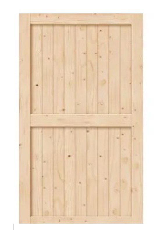 lot 4 image: Spruce Burlywood Barn Door 36 x 84 H-Shape Retails $200