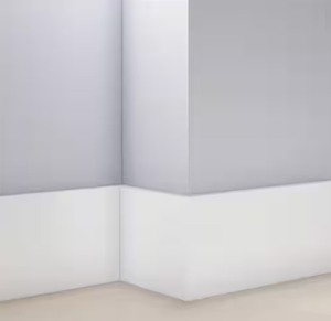lot 34 image: 5-12 in. x 58 in. x 96 in. Baseboard White Prepainted Waterproof PVC Moulding - 1 Piece - Multi Lot Read Description
