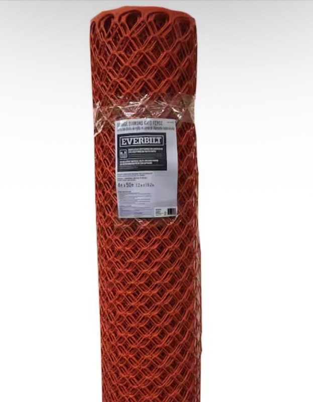 lot 233 image: 4 ft. x 50 ft. Orange Diamond Grid Barrier Fence