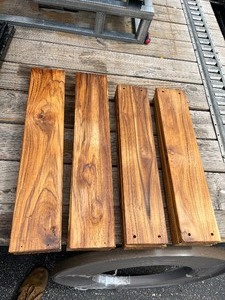 lot 78 image: Bundle of 6 & 6 Teak Wood Planks - 20 x 5 & 22 x 5