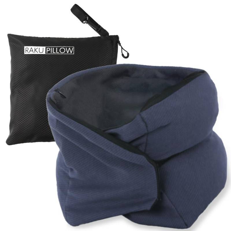 lot 22776 image: Riverland Travel Pillow Neck Pillow Strong Support Easy to Carry Compact Designed in Japan Useful in Office naps Airplane car Train for Sleeping (Navy)
