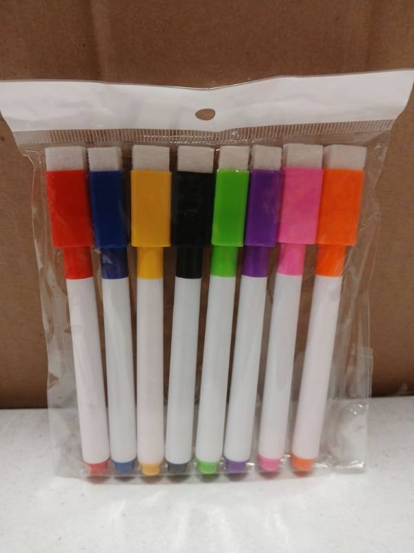lot 33619 image: 8-Piece Colored Dry Erase Markers Set - Retail $3