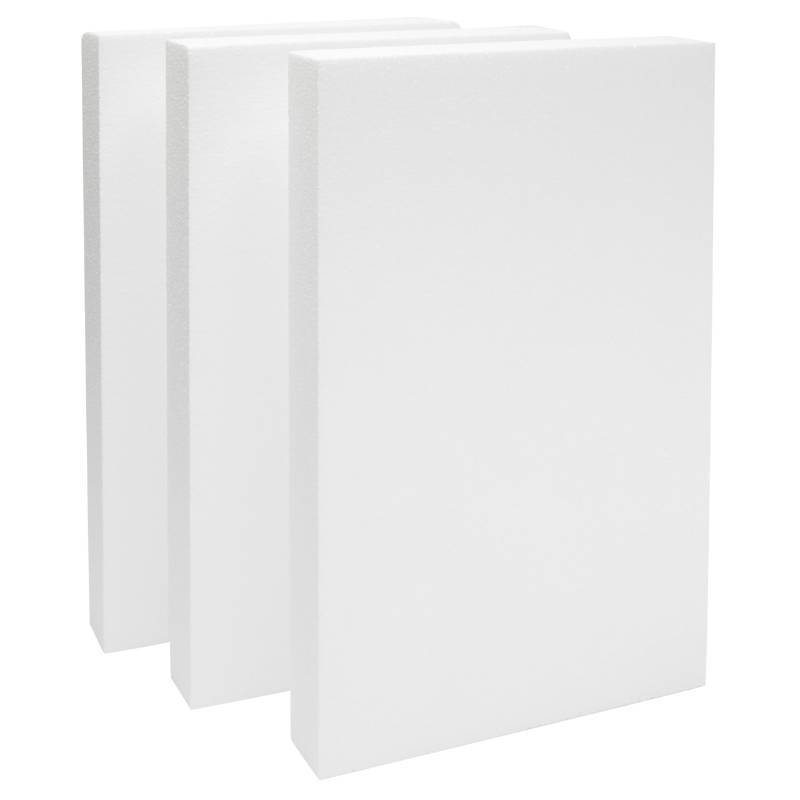 lot 61874 image: Rectangular Foam Blocks - Easy-to-Carve Sculpting Foam - Diorama Base Rectangles for Model Displays - Versatile Craft Pack for DIY Craft - Pack of 3, 17 x 11 x 2 in, White - Retail $29