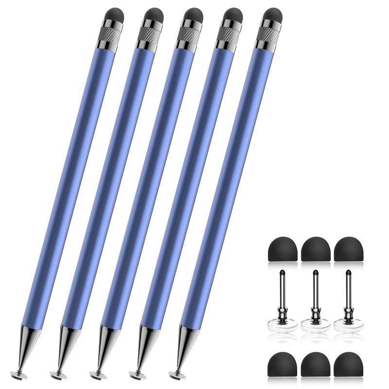 lot 30174 image: Bopomofo Stylus (5 Pcs),2-in-1 Stylus Pen for Touchscreen, High Precision and Sensitivity, Suitable for iPhoneipadAndroid Tablets, Compatible with Touch Screens,Blue - Retail $16