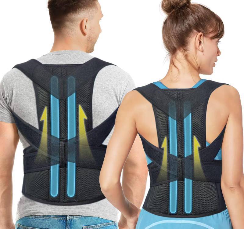 lot 30186 image: Fitsupport Back Brace Posture Corrector for Women and Men Back Lumbar Support Shoulder Posture Support for Improve Posture Provide and Back Pain Relief XLarge(Pack of 1) - Retail $35
