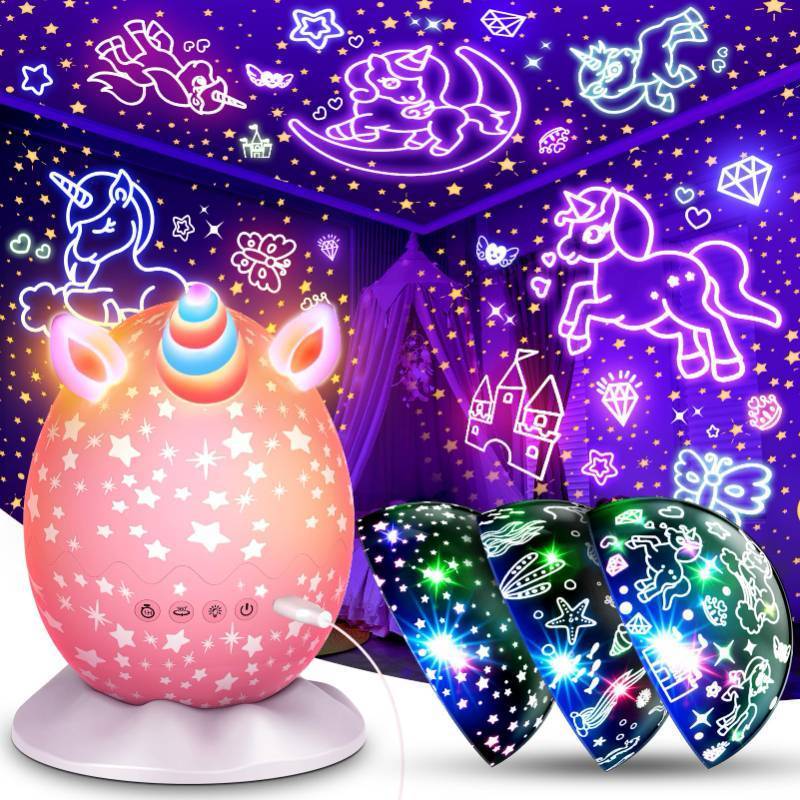 lot 22945 image: DEVRNEZ Unicorn Night Light Kids Toys, Birthday Gifts for 3 4 5 6 7 8 9 10 Years Old Girls, 3 in 1 Unicorns & Starry Sky & Sea World Night Projector for Kid Ages 3-12, Night Lamp for Bedroom Decor - Retail $20