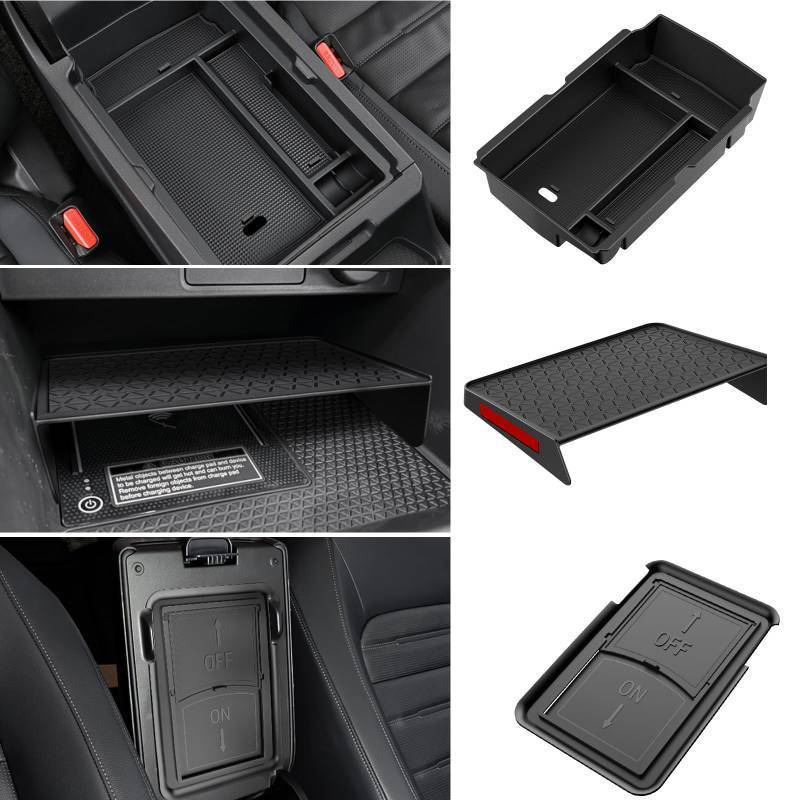 lot 32258 image: YPHUIKI 3PCS Center Console Organizer Compatible with Honda CRV 2023 2024 2025 2026 Accessories CR-V Hybrid Armrest Organizer Tray Hidden Storage Box ABS Material - Retail $27