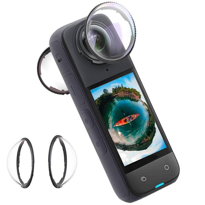lot 33690 image: OGITBIO Premium Lens Guards for Insta360 X4, Upgraded Optical Performance Scratch-resistant Higher Transparency Tempered Glass Lens Protectors 10H Hardness - Retail $30