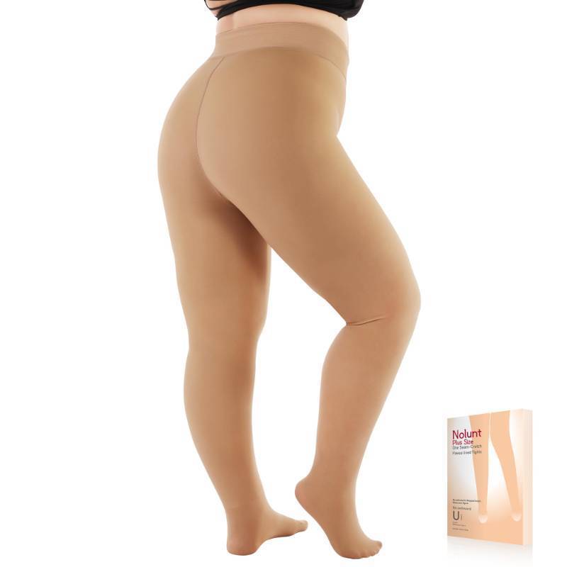 lot 33704 image: NOLUNT Plus Size Fleece Lined Tights Women, Fake Translucent Winter Thermal Pantyhose Leggings, High Waist Warm Thick Slimming Stockings(Suntan-3XL-4XL-T) - Retail $15