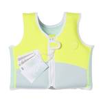 SUNNYLiFE Swim Vest - Constructed with Neoprene Plus a Secure Front Zip and Develop Water Confidence. | Toddler Swim Vest (Salty The Shark | Aqua Neon Yellow, 1-2) - Retail: $49