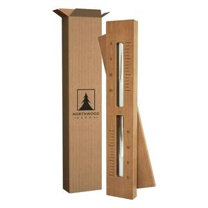 lot 23173 image: Northwood Sauna - Sauna Sand Timer - Handmade from Canadian Red Cedar Wood - Wall-Mounted Rotating 15-Minute Hourglass with White Sand - Retail $40