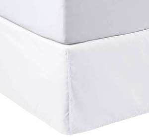lot 23191 image: Amazon Basics Lightweight Pleated Bed Skirt, Twin, Bright White, Solid - Retail $13