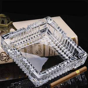 lot 23199 image: Square Glass Ashtray for Cigars Cigarettes, 7 Large Ash Tray for Men Outdoor Use, Smoking Ash Holder for Smoker Patio Office Tabletop Home Decoration - Retail $16
