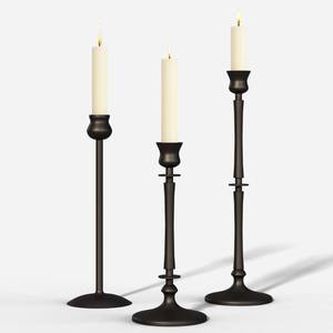 lot 24575 image: Matte Black Taper Candlestick Holders Set of 3 - Metal Taper Candle Holders for Candlesticks - Candlestick Holders for Taper Candles - Decorative Candle Stick Holders for Taper Candles - Retail $23