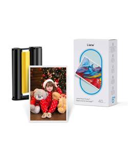lot 24604 image: Liene Amber M100M200M110M210 4x6 Photo Printer Paper & Cartridge, 1 Cartridge Refill & 40 Photo Papers- 40 Pack Only for DHP512DHP513DHP514DHP515 - Retail $21