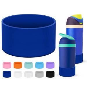 lot 30634 image: Mokoart Silicone Boot Compatible with Owala Kids Water Bottle 1614 oz, Anti-Slip Rubber Bottom Protective Sleeve for FreeSip 16oz, Accessories for Owala Kids Flip 14oz (Blue) - Retail $8