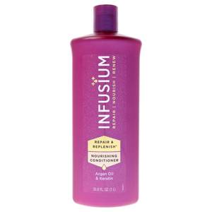 lot 30641 image: Infusium Repair and Replenish Nourishing Conditioner - Hair Conditioner with Keratin, Argan Oil, and Ceramides - Suitable for All Hair Types - 33.8 oz - Retail $13
