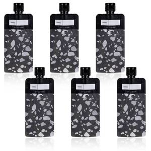 lot 30650 image: 3 oz 6 PCS Refillable Size Containers Leak Proof Empty Squeeze Pouches Travel Shampoo Containers Pouches Travel Pouches for Toiletries for Shampoo Conditioner Face Cream Hand Soap Black
