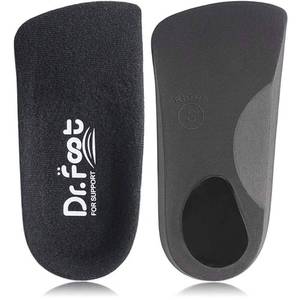 lot 30653 image: Dr. Foots 34 Length Orthotic Inserts, Self-Adhesive Half Shoe Insoles for Flat Feet, Plantar Fasciitis, Fallen Arches, Over-Pronation, Heel Spurs (Medium) - Retail $14