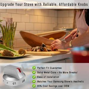 lot 30662 image: Updated DG94-03500AZ Replacement Knobs for Samsung Electric Stove, Oven Knobs for Samsung Range NE63T8311SSAA NE63T8111SSAA NE63T8751SSAA,etc.-Improved Heat&Wear Resistance(Not Universal),4 Pack - Retail $26