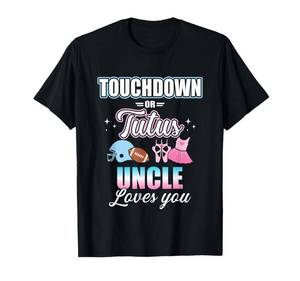 lot 30663 image: Gender reveal touchdowns or tutus uncle matching baby party T-Shirt 3 XL - Retail $20