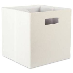lot 31157 image: DII Poly-Cube Storage Collection Hard Sided, Collapsible Solid, Large, Off White - Retail $13